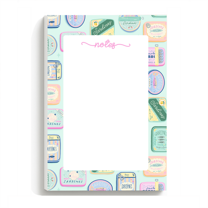 Sardines Notes Notepad, Cute Memo Pad 5"x7"