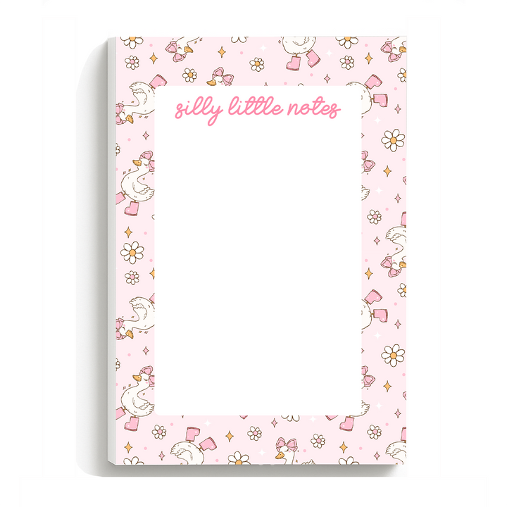 Silly Notes Goose Notepad, Cute Memo Pad 5"x7"