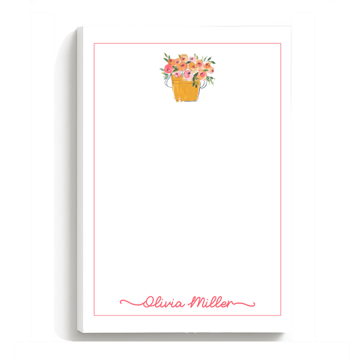Personalized Notepad Pastel Florals, Custom Stationery