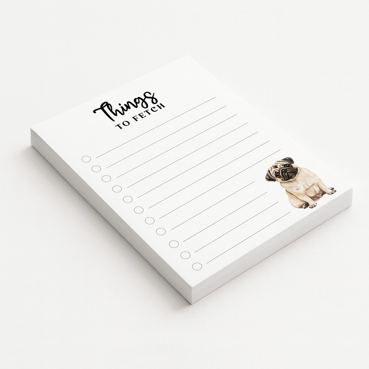 Things to Fetch Custom Dog To Do List Notepad