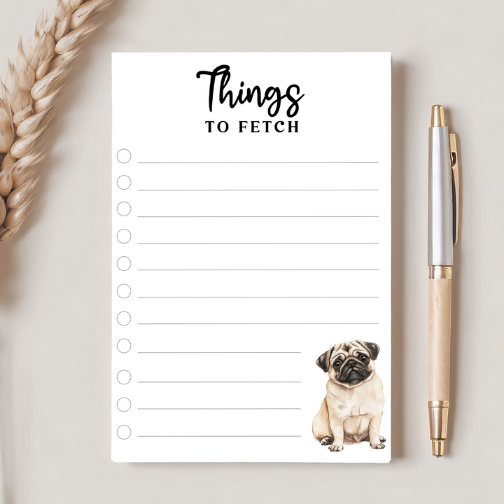 Things to Fetch Custom Dog To Do List Notepad