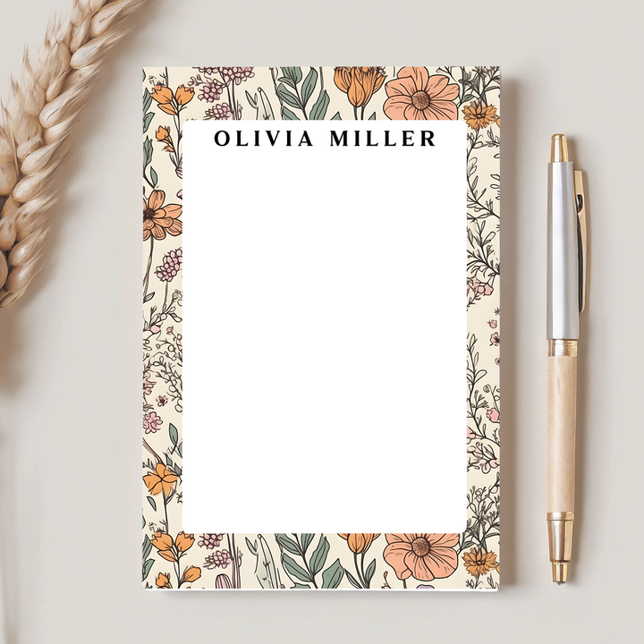 Personalized Notepad Wildflowers