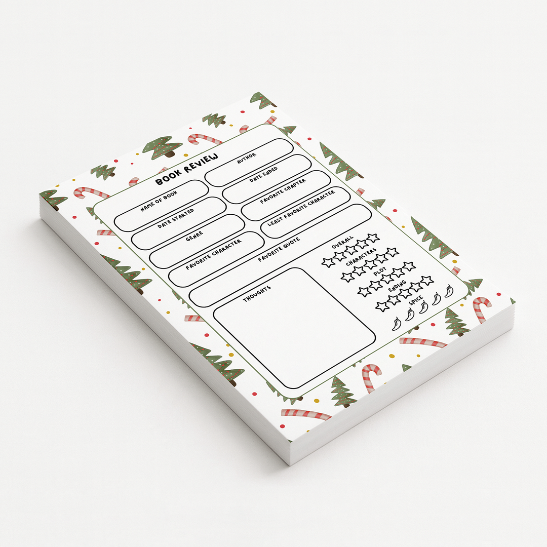 Book Review Notepad Template-Christmas Edition