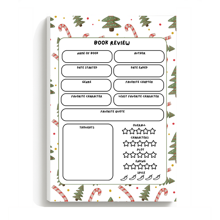 Book Review Notepad Template-Christmas Edition