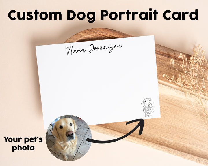 Personalized Single Line Dog Portrait Notecards