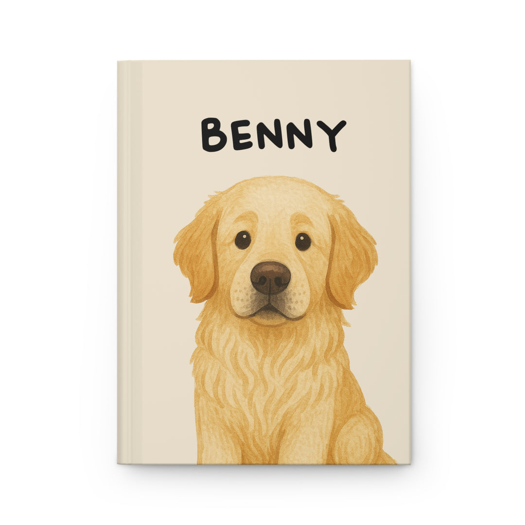 cute custom dog illustration journal in front of a white background