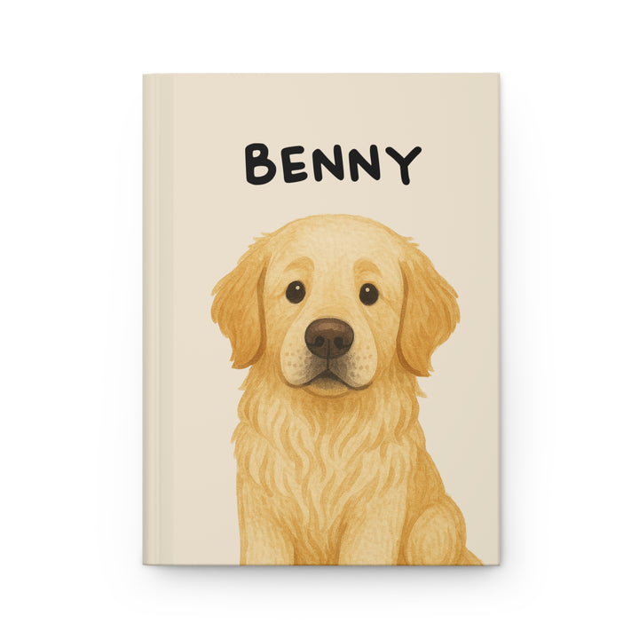 cute custom dog illustration journal in front of a white background