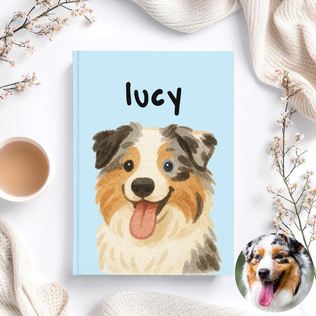 custom dog portrait journal hardcover