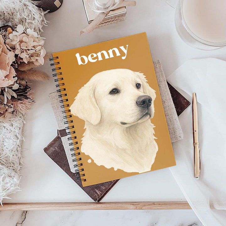 Personalized Dog Spiral Notebook with Dog Portrait