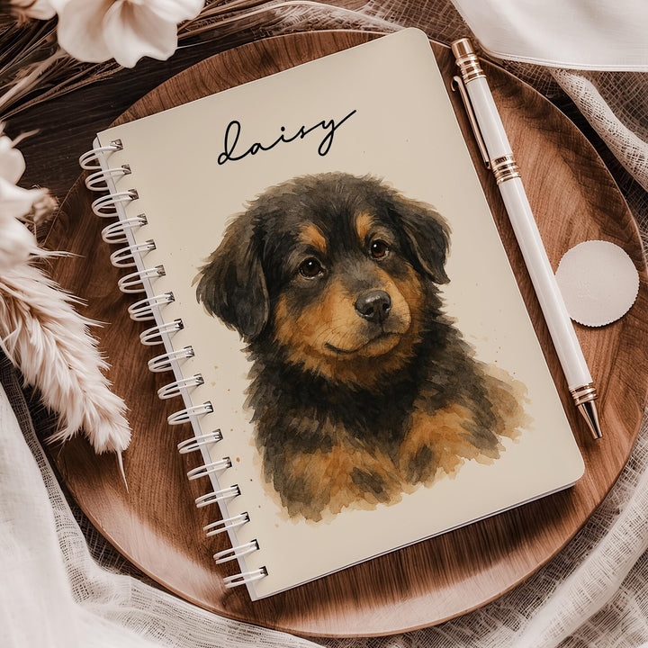 Personalized Dog Spiral Notebook with Dog Portrait