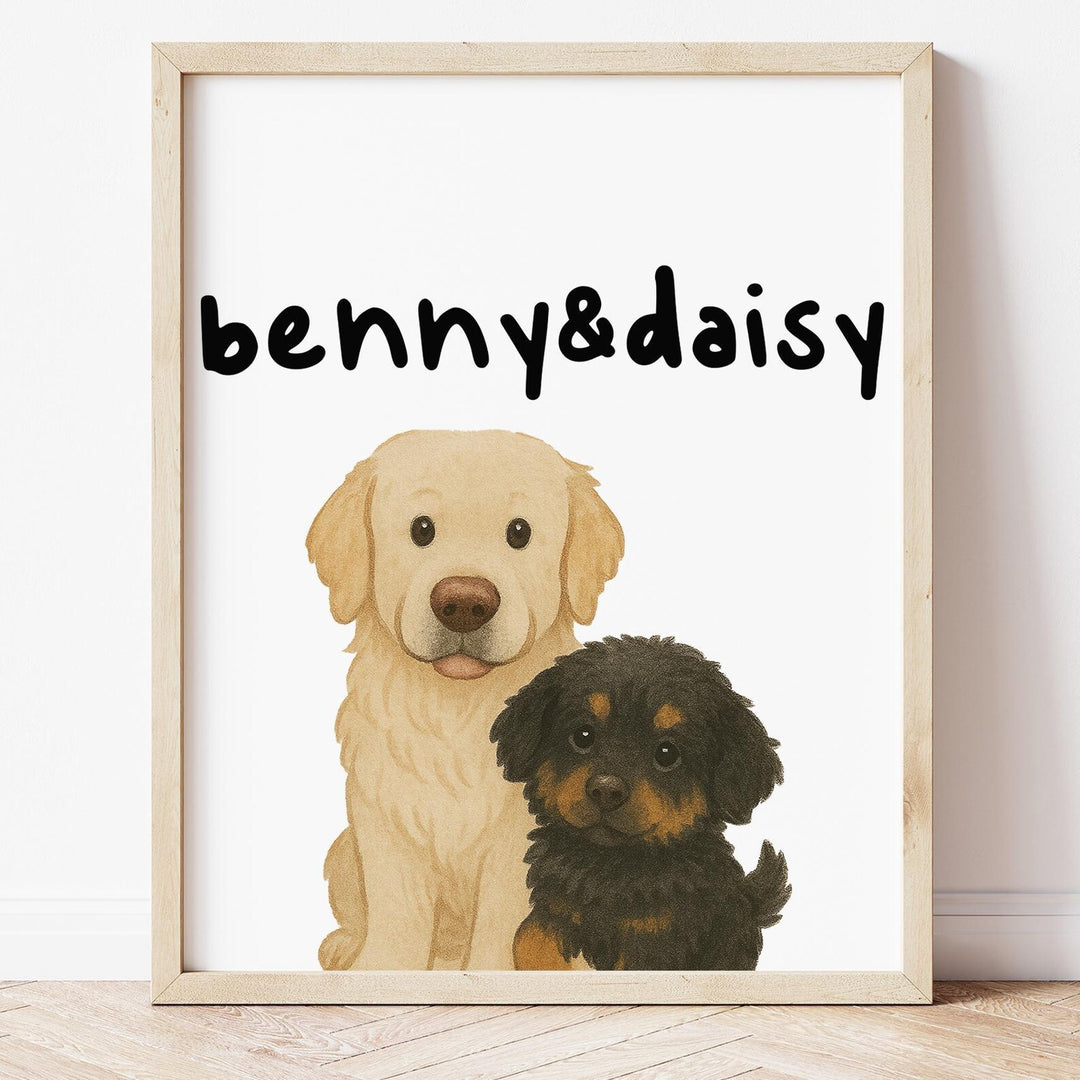 Personalized Dog Portrait, Custom Pet Portrait