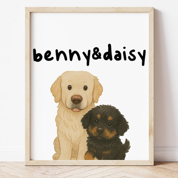 Personalized Dog Portrait, Custom Pet Portrait