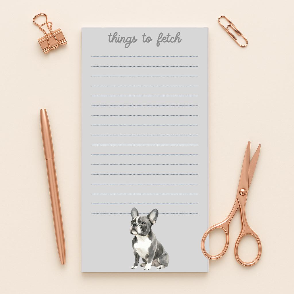French Bulldog Notepad, Frenchie To Do List, French Bulldog Mom Gifts, Dog Mom Gift, Dog Notepad, Dog To do List, Custom Magnetic Notepad