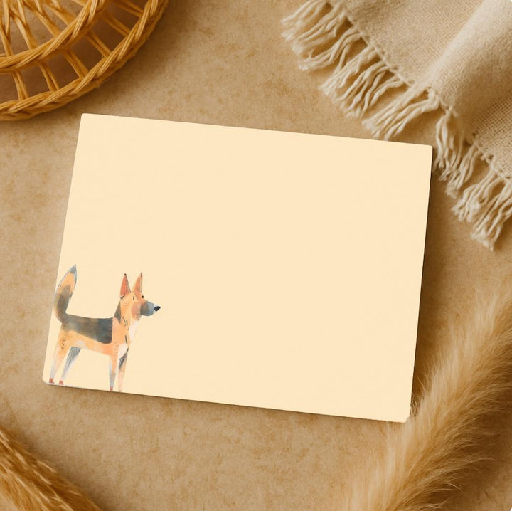 German Shepherd Notepad, Hand Drawn German Shepherd Sticky Note, German Shepherd Mom Gifts, Pet Dog Stationery