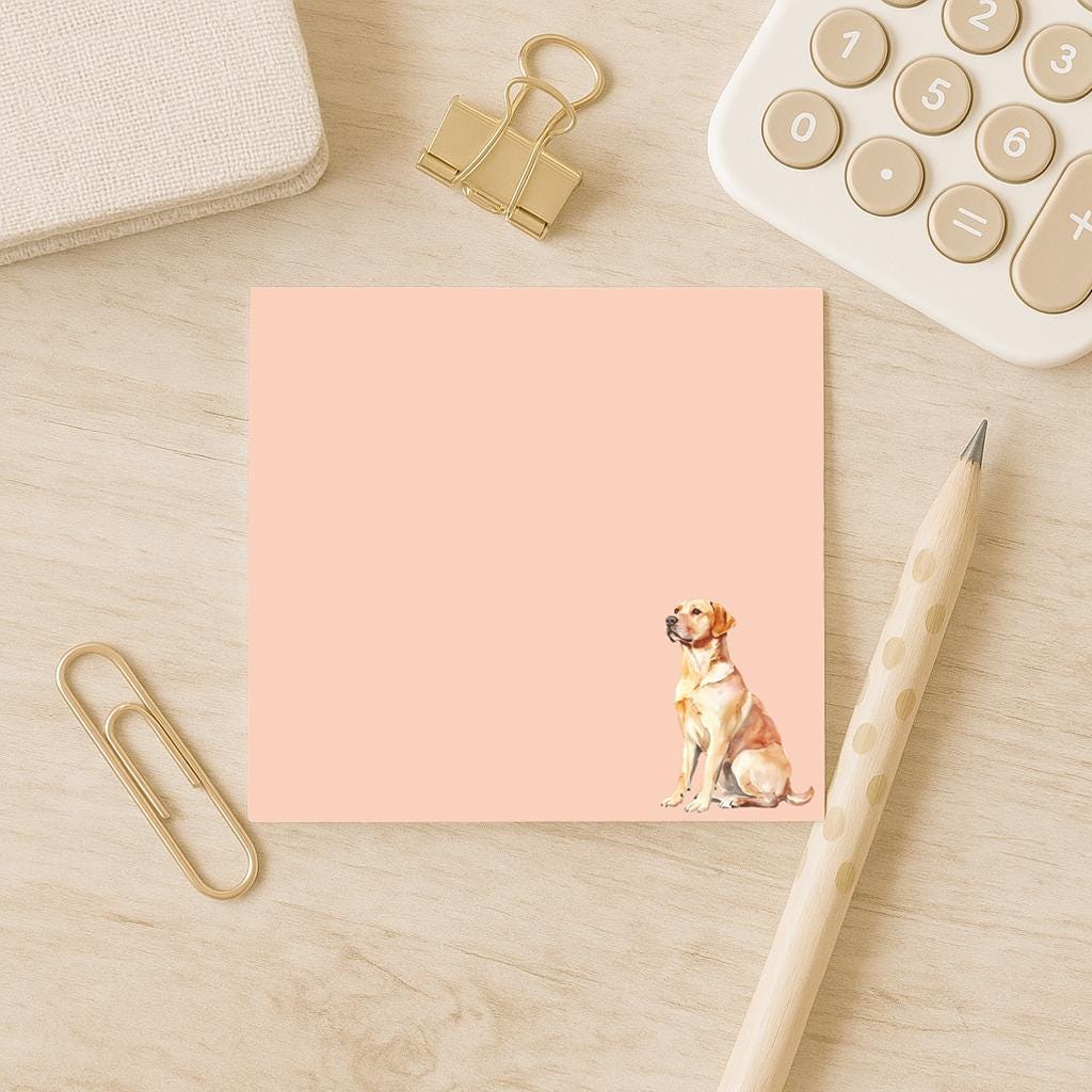 Yellow Lab Sticky Note, Yellow Lab Sticky Note, Labrador Retriever Mom Gifts, Pet Stationery, Cute Dog Gift, Labrador Mom
