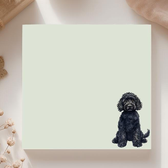 Black Labradoodle Sticky Notepad, Cute Labradoodle Sticky Note, Labradoodle Gifts, Labradoodle Notepad, Labradoodle Lover Gifts