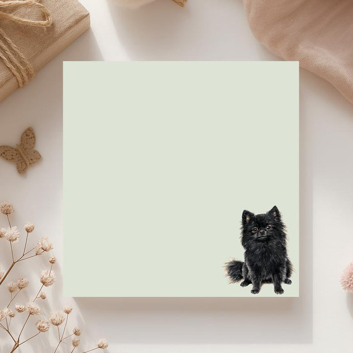 Black Pomeranian Sticky Notepad, Cute Pomeranian Sticky Note, Pomeranian Gifts, Pomeranian Notepad, Pomeranian Lover Gifts