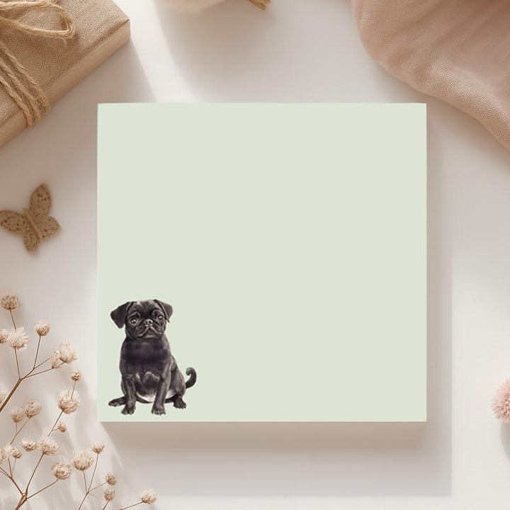 Black Pug Sticky Notepad, Cute Pug  Sticky Note, Pug  Gifts, Pug  Notepad, Pug  Lover Gifts, Pug Mom Gifts