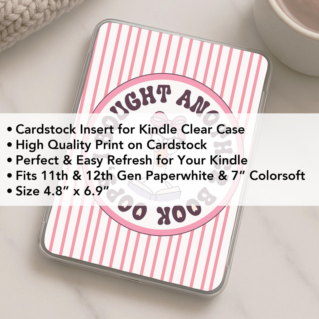 Pink Bookish Goose Kindle Clear Case Insert GOBO44