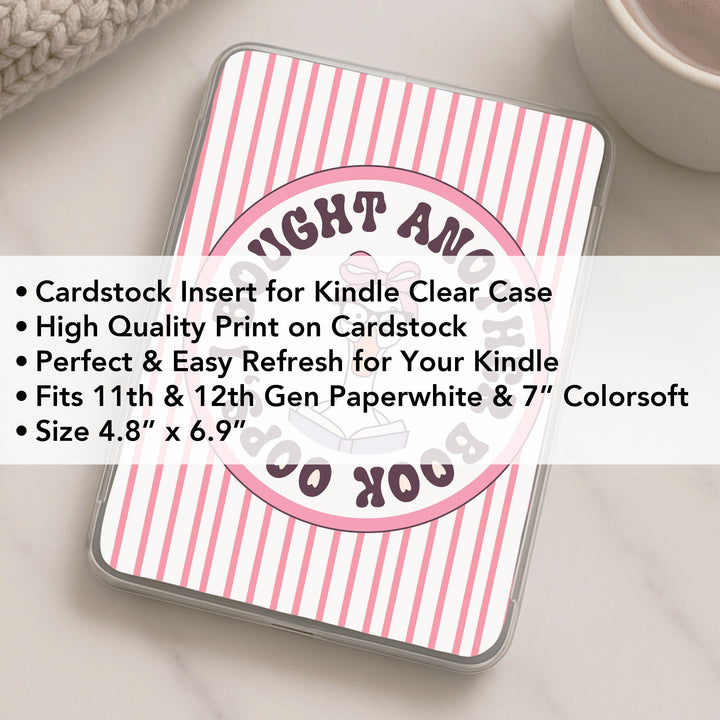 Pink Bookish Goose Kindle Clear Case Insert GOBO44