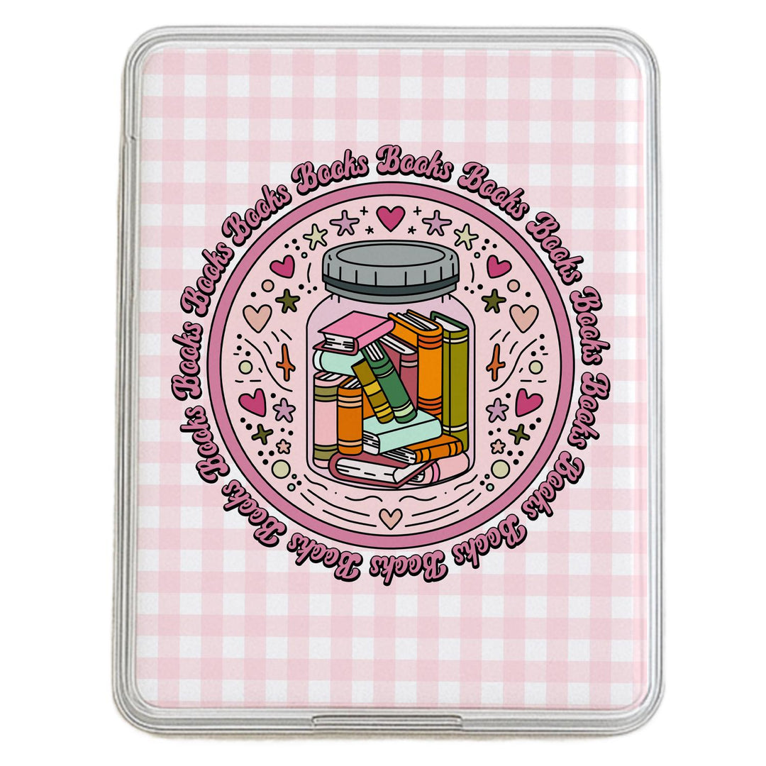 Pink Bookish Girl Kindle Clear Case Insert FD34 – Zoomies Paper Co.
