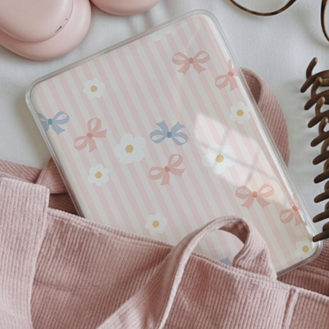 Coquette Kindle Paperwhite Insert: Ribbon & Flower Cardstock (11th/12th Gen)