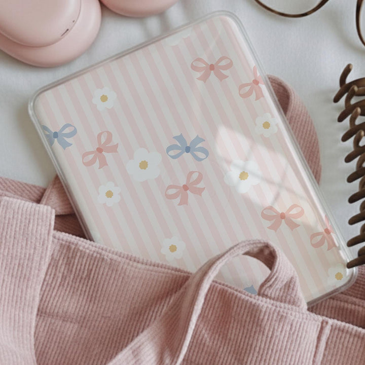 Coquette Kindle Paperwhite Insert: Ribbon & Flower Cardstock (11th/12th Gen)