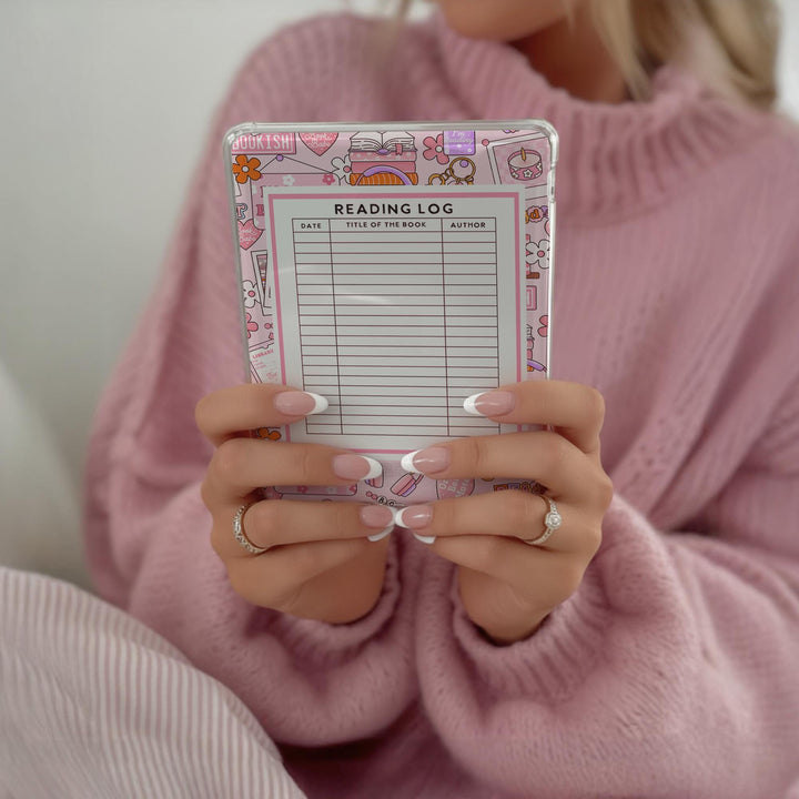 Pink Blind Date with A Kindle Box, Kindle Accessory Box, E-reader Charms Stickers Inserts Cases Dust Plug and Notepad