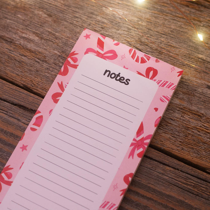 Christmas Candy Canes Notepad 3.5"x7", Christmas Memo Pad Stationery Lover Gift Stocking Stuffer