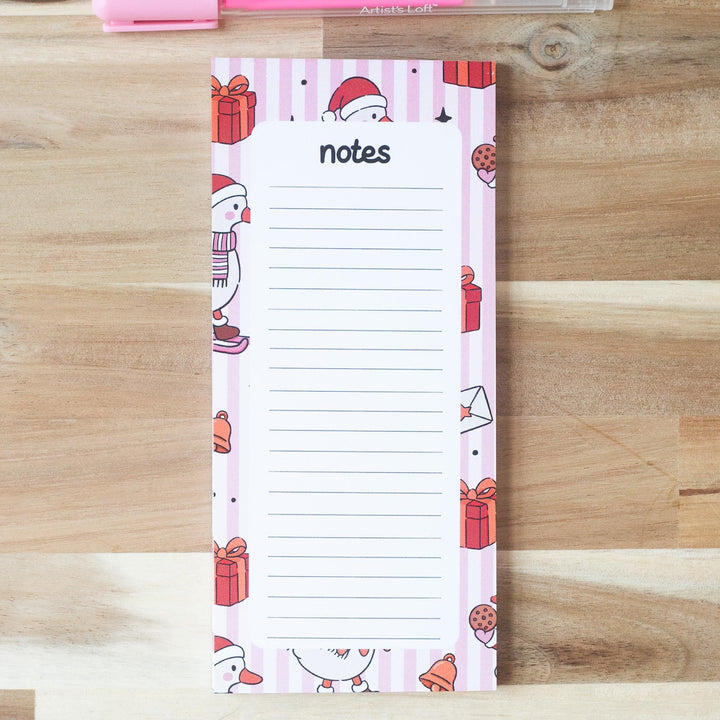 Christmas Silly Goose Notepad 3.5"x7", Christmas Memo Pad Stationery Lover Gift Stocking Stuffer