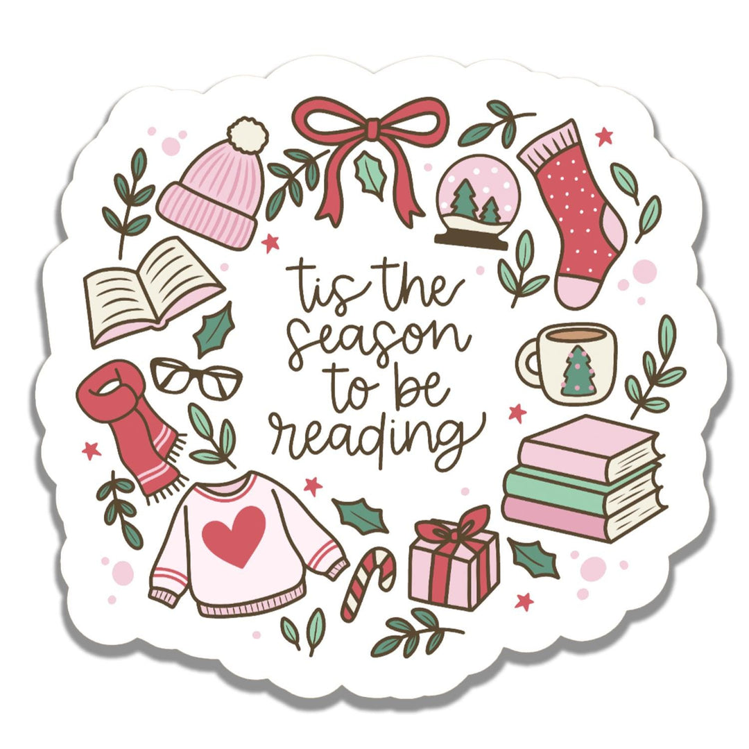Tis The Season To Read Books Sticker, Christmas Sticker, Bookish Christmas Gifts