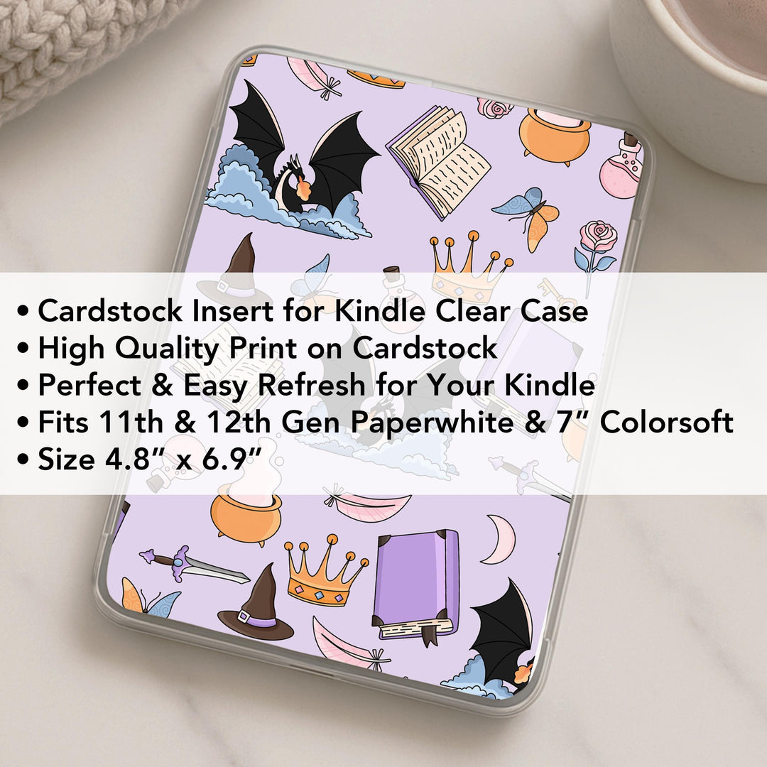 Purple Romantasy Kindle Clear Case Insert Set of 4 Decorative – Zoomies ...