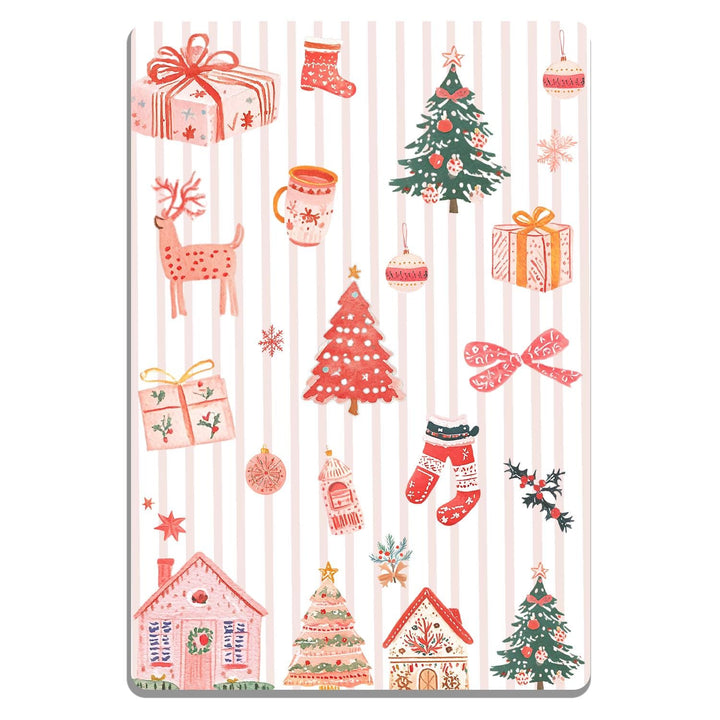 Pink Whimsical Christmas Kindle Clear Case Insert, Decorative Cardstock for 11th & 12th Generation Paperwhite Colorsoft KHG55