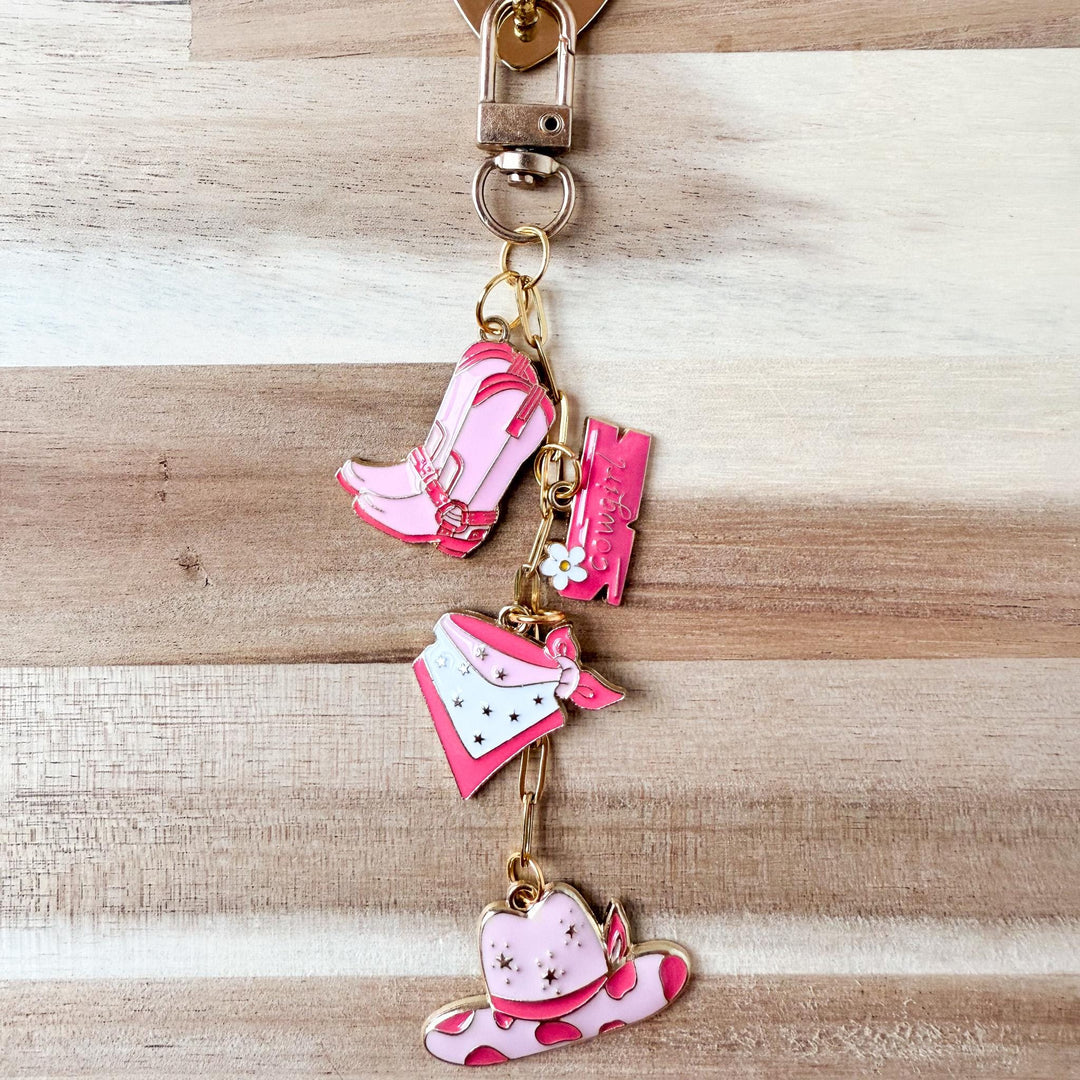 6 Piece Pink Cowgirl Kindle Charm Bundle, Dust Plug Charm for Kindle E-reader iPhone iPad, Book Lover Gift, Kindle Accessories USB C Port