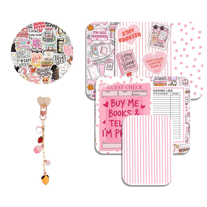 Kindle Accessory Bundle with E-reader Charm, Cardstock Inserts with 20 Stickers, Paperwhite and Colorsoft 11th & 12th Gen