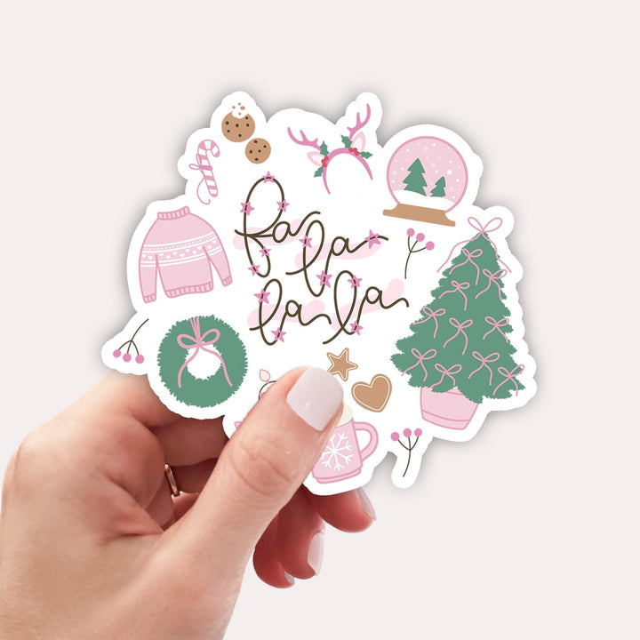 Pink Christmas Sticker, Kindle Christmas Sticker, Bookish Christmas Gifts FLL3312