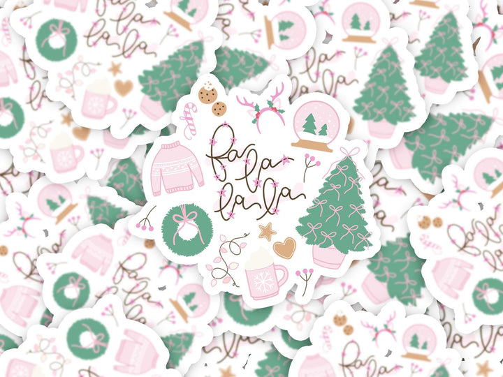 Pink Christmas Sticker, Kindle Christmas Sticker, Bookish Christmas Gifts FLL3312