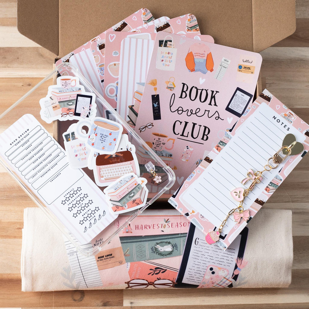 Pink Blind Date with A Kindle Box, E-reader Charms Stickers Inserts Cases Dust Plug and Notepad