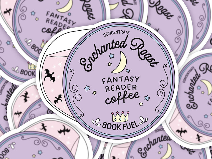 Fantasy Reader Coffee Sticker, Romantasy Girlie, Kindle Accessories Bookish Kindle Gifts FD34S