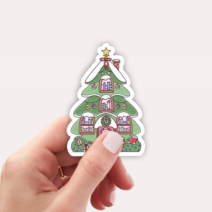 Christmas Bookstore Sticker, Bookish Holiday Kindle Accessories, Book Lover Gift