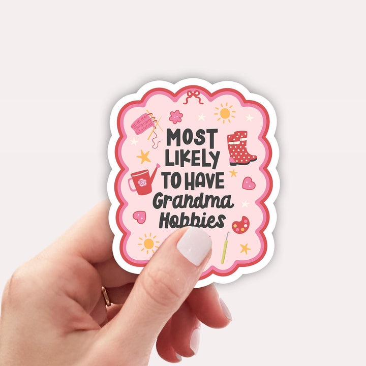 Grandma Hobbies Sticker, Kindle Sticker, Funny Gifts RET4