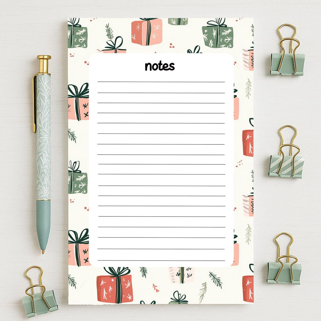 Christmas Gifts Notepad 5"x7", Christmas Memo Pad Stationery Addict Stocking Stuffer