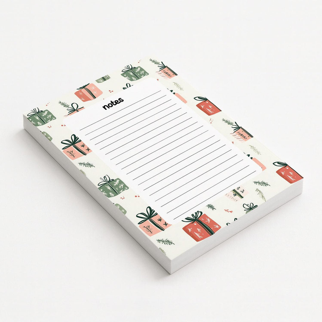 Christmas Gifts Notepad 5"x7", Christmas Memo Pad Stationery Addict Stocking Stuffer