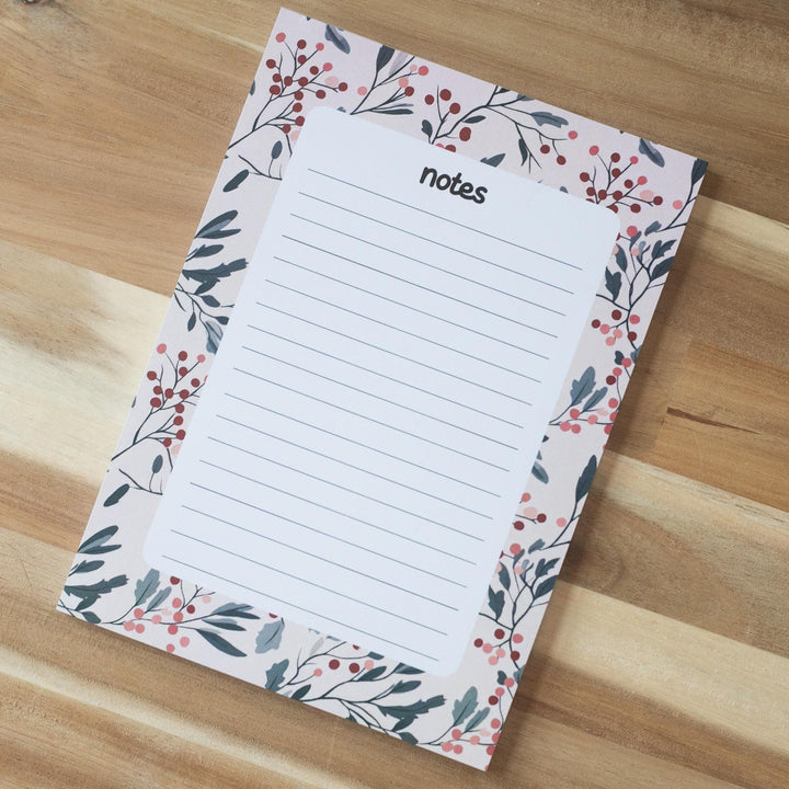 Christmas Bookish Notepad 5"x7", Christmas Memo Pad Stationery Gift Stocking Stuffer