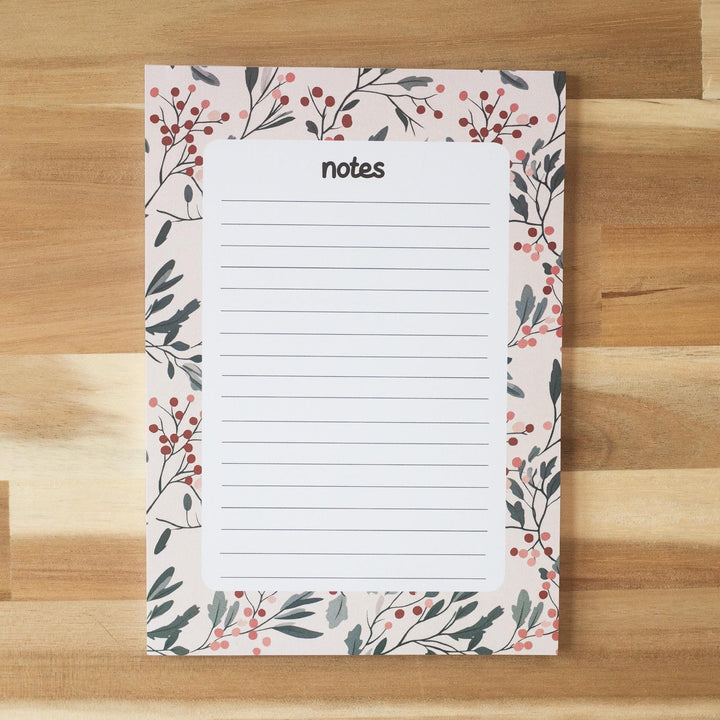 Christmas Bookish Notepad 5"x7", Christmas Memo Pad Stationery Gift Stocking Stuffer