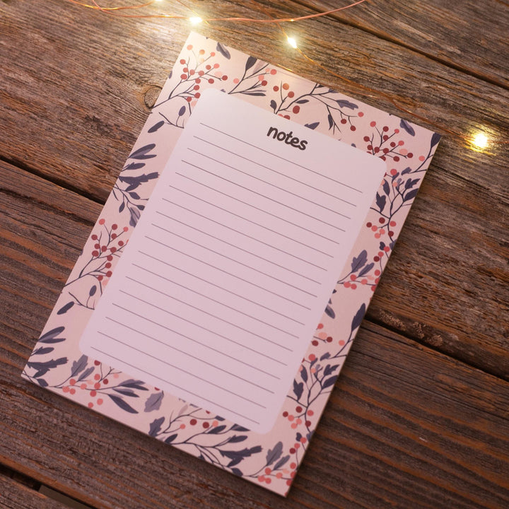 Christmas Bookish Notepad 5"x7", Christmas Memo Pad Stationery Gift Stocking Stuffer