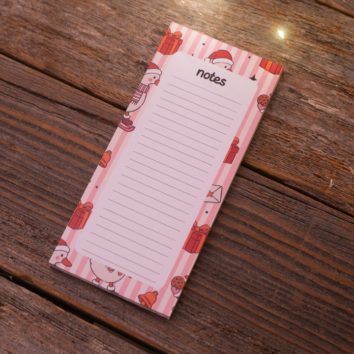Christmas Silly Goose Notepad 3.5"x7", Christmas Memo Pad Stationery Lover Gift Stocking Stuffer
