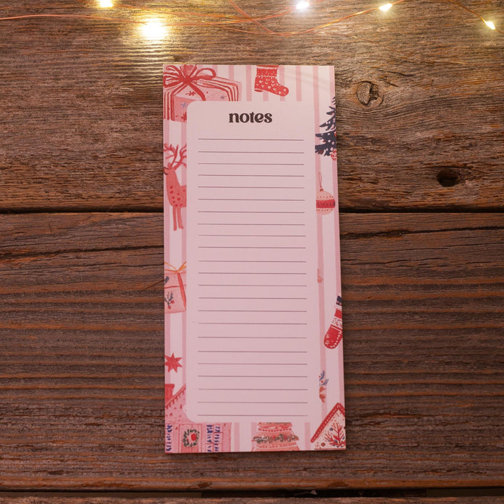 Christmas Bookish Notepad 3.5"x7", Christmas Memo Pad Stationery Lover Gift Stocking Stuffer