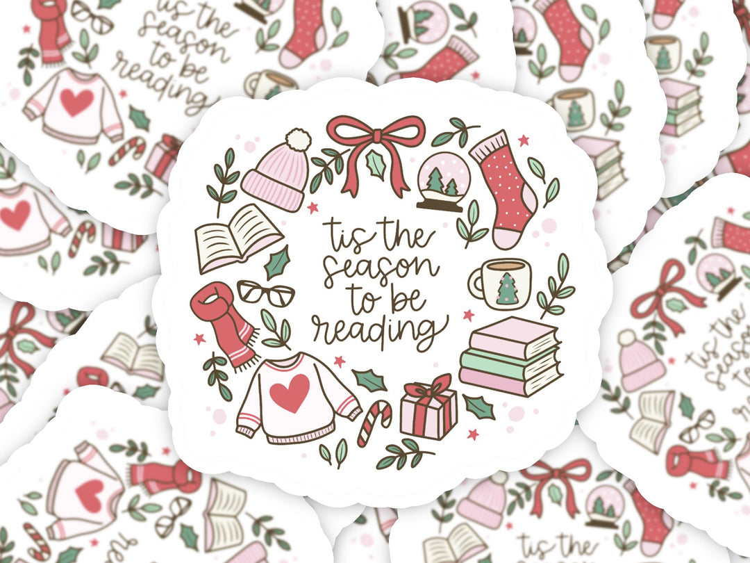 Tis The Season To Read Books Sticker, Christmas Sticker, Bookish Christmas Gifts