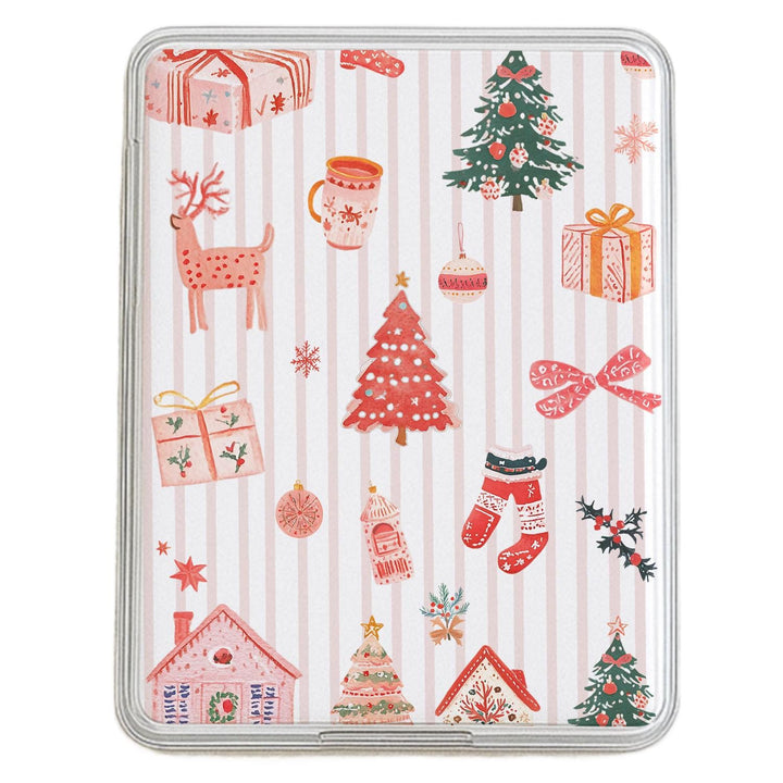 Pink Whimsical Christmas Kindle Clear Case Insert, Decorative Cardstock for 11th & 12th Generation Paperwhite Colorsoft KHG55